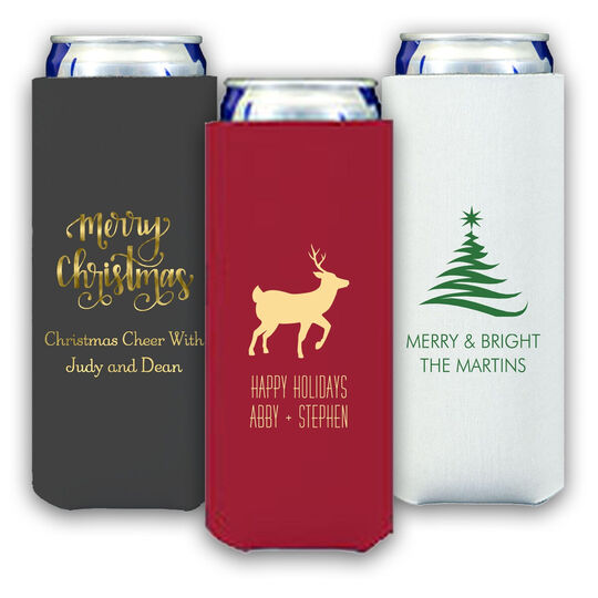 Design Your Own Christmas Collapsible Slim Koozies